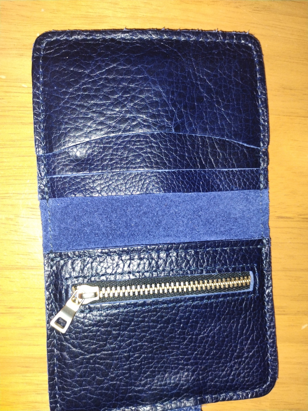 Portland Leather Cobalt Blue Pebbled Leather Mini Snap Wallet - Picture 3 of 4